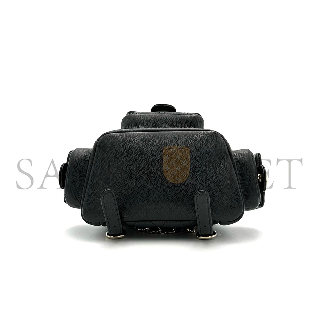 Ch*el master small duma 23k grained calfskin backpack as4399 (19.5*18*10cm)